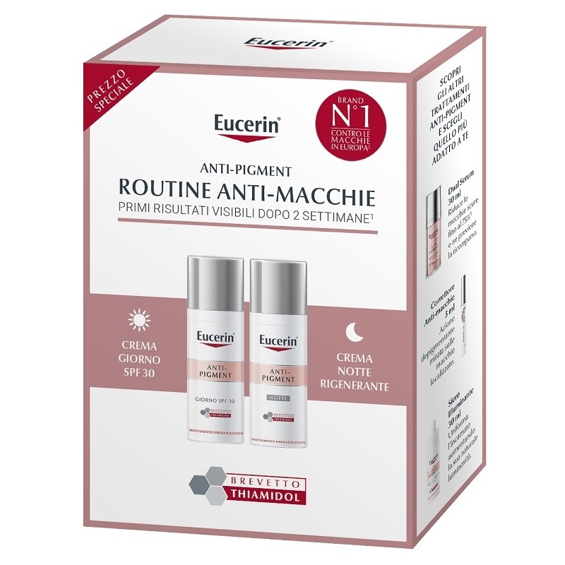 Beiersdorf Eucerin Anti-pigment Routine Anti-macchie 1 Crema Giorno Spf30 50 Ml + 1 Crema Notte Rigenerante 50 Ml