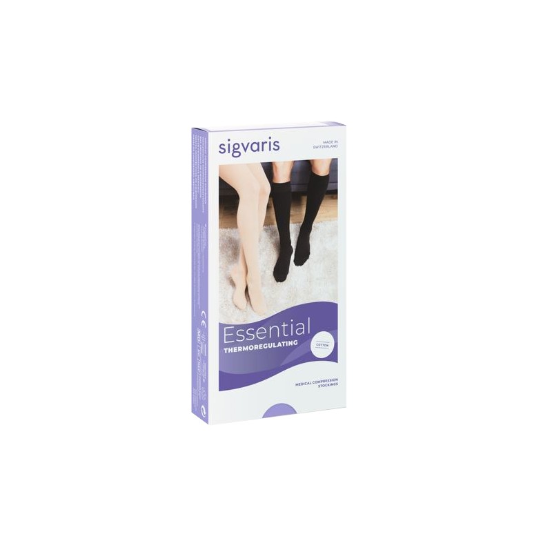 Sigvaris Cotton Ccl2 Gambaletto Normale Punta Aperta Nature S