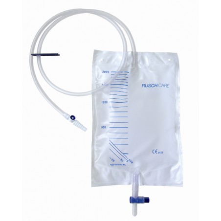 Teleflex Medical Sacca Di Drenaggio Letto Per Incontinenza 2000ml In Pvc Con Valvola Di Non Ritorno E Scarico Sterile Con Tubo D