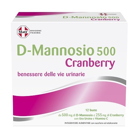 A&d Gruppo Alimentare Dietetico Matt Divisione Pharma D-mannosio 500 Cranberry 12 Bustine