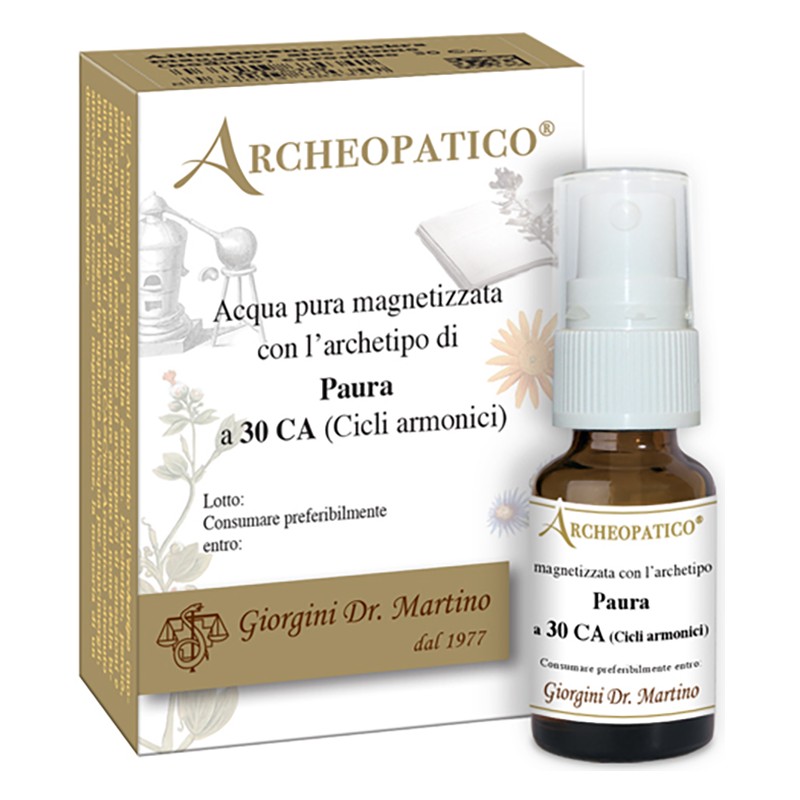 Dr. Giorgini Ser-vis Archeopatico Acqua Pura Magnetizzata Con Archetipo Paura A 30 Cicli Armonici 10 Ml