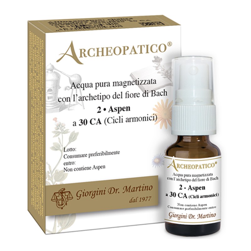 Dr. Giorgini Archeopatico Acqua Pura Magnetizzata Con Archetipo Del Fiore Di Bach 2 Aspen A 30 Cicli Armonici 10 Ml