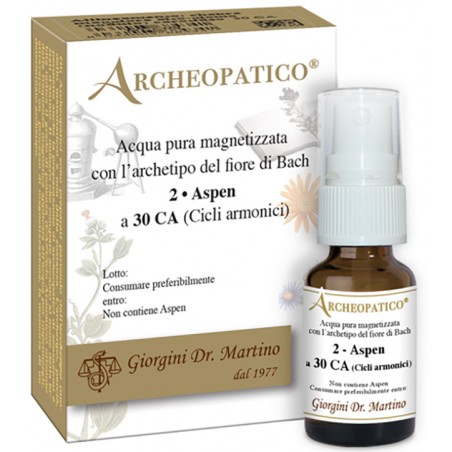 Dr. Giorgini Archeopatico Acqua Pura Magnetizzata Con Archetipo Del Fiore Di Bach 2 Aspen A 30 Cicli Armonici 10 Ml