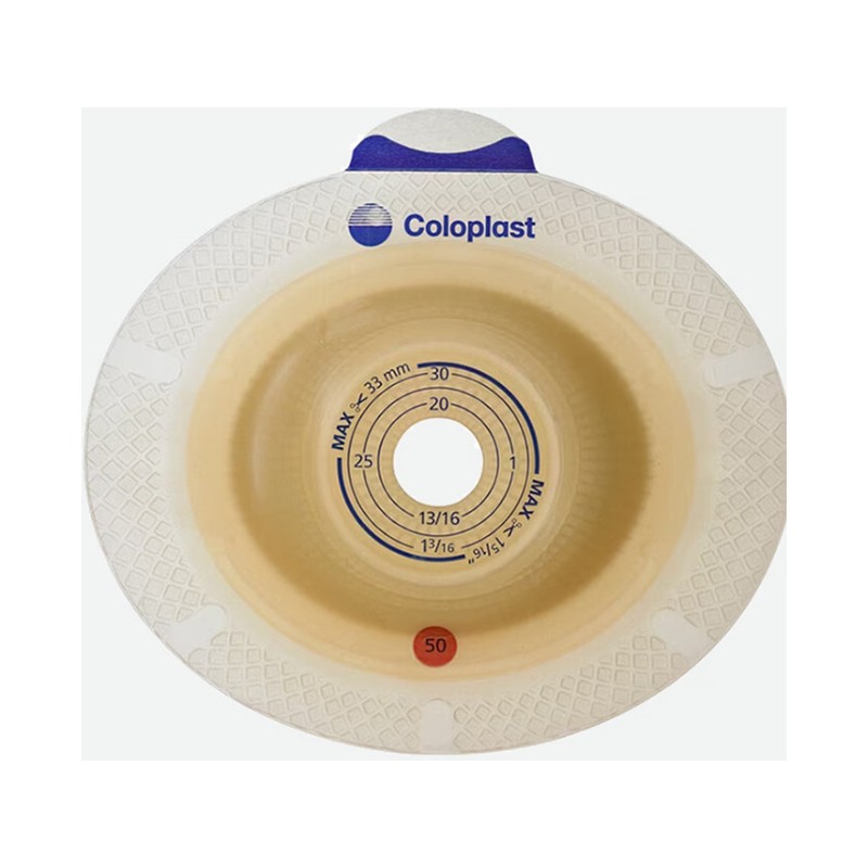 Coloplast Placca Per Urostomia Sistema A 2 Pezzi Sensura Xpro Convex Light Foro Ritagliabile 15-33mm Flangia 50mm 5 Pezzi