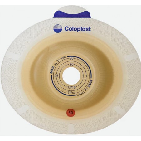 Coloplast Placca Per Urostomia Sistema A 2 Pezzi Sensura Xpro Convex Light Foro Ritagliabile 15-33mm Flangia 50mm 5 Pezzi