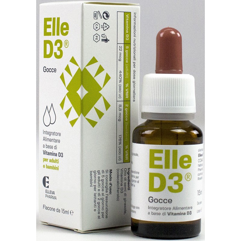 Elleva Pharma Elle D3 Gocce 15 Ml