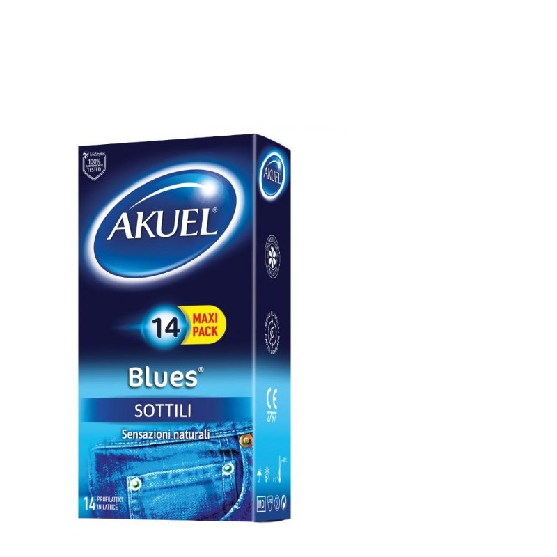 Pikdare Profilattico Akuel Blues Sottile 14 Pezzi