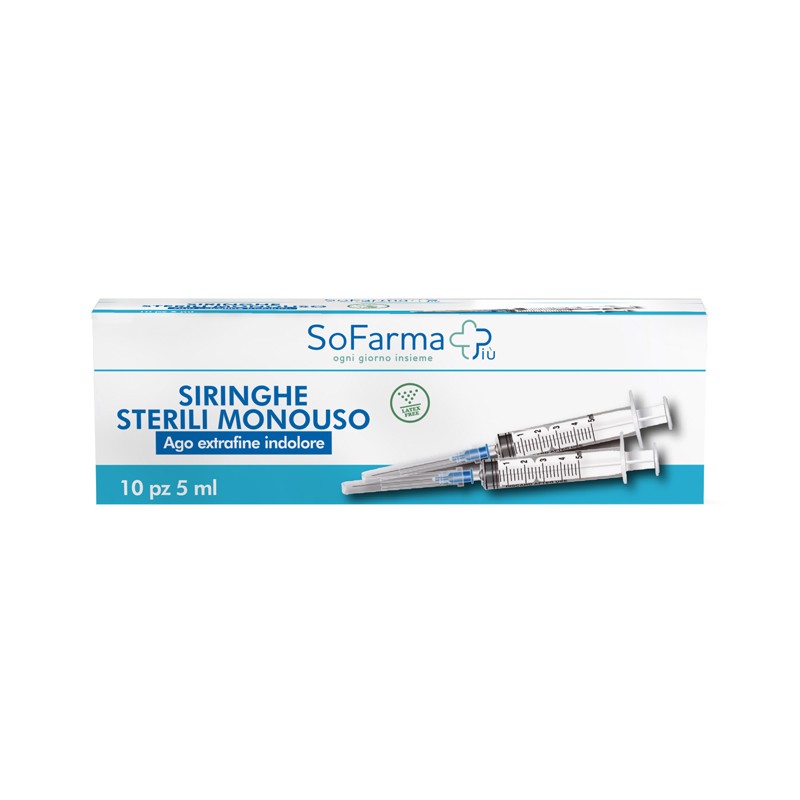 So. Farma. Morra Siringa Sterile 5mm Gauge 23 Sofarmapiu' 10 Pezzi