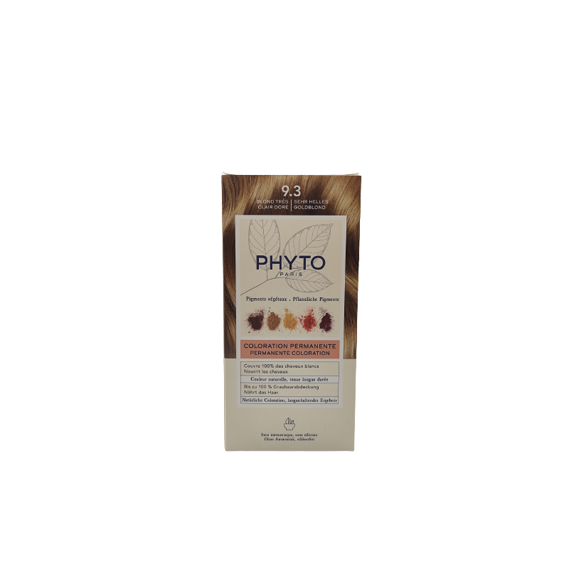 Phyto Color Kit 9,3 Biondo Chiarissimo Dorato 1 Latte 50 Ml + 1 Crema 50 Ml + 1 Maschera 12 Ml