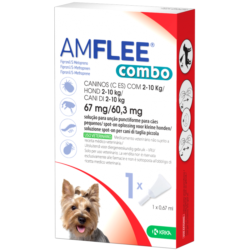 Krka Amflee Combo 67 Mg/60,3 Mg Soluzione Spot-on Per Cani Di Taglia Piccola