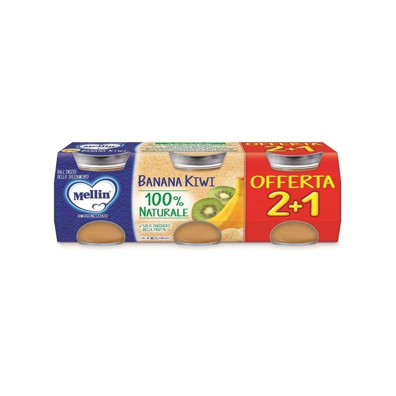 Danone Mellin Omogeneizzato Banana Kiwi 3 Pezzi Da 100 G