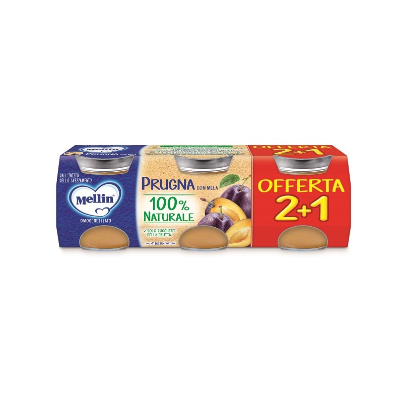 Danone Mellin Omogeneizzato Prugna 3 Pezzi Da 100 G