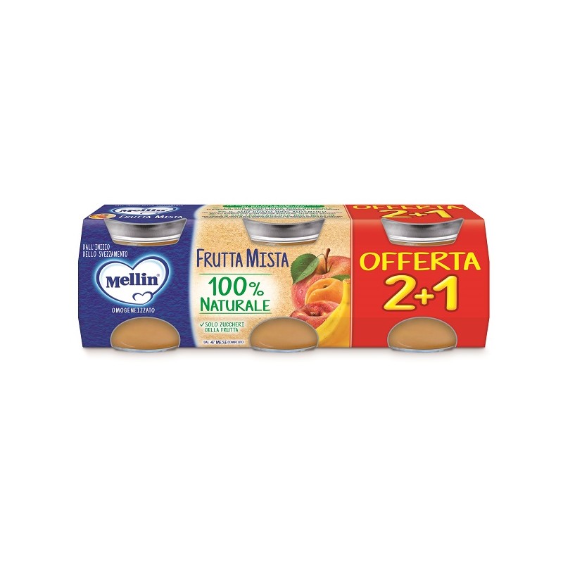 Danone Nutricia Soc. Ben. Mellin Omogeneizzato Frutta Mista 3 Pezzi Da 100 G