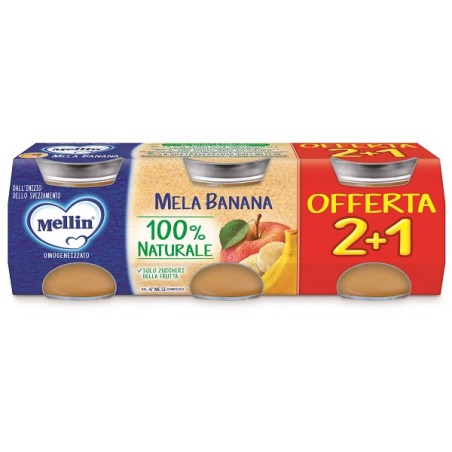 Danone Mellin Omogeneizzato Mela Banana 3 Pezzi Da 100 G