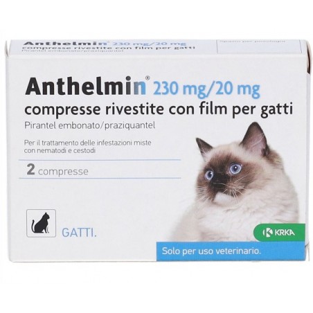 Krka Anthelmin 230 Mg/20 Mg Compresse Rivestite Con Film Per Gatti