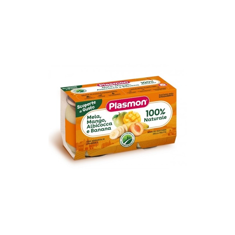 Plasmon Omogeneizzato Mela Mango Albicocca Banana 2 Pezzi Da 104 G