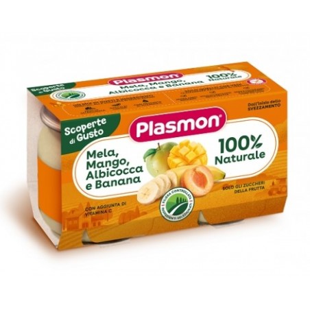 Plasmon Omogeneizzato Mela Mango Albicocca Banana 2 Pezzi Da 104 G