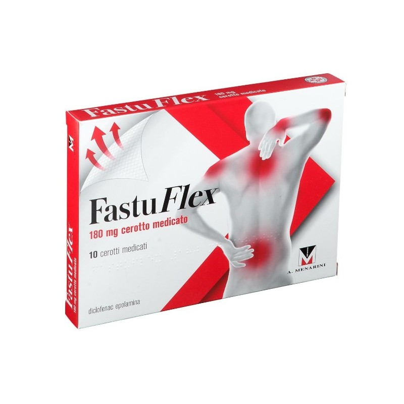 Fastuflex 180 Mg 10 Cerotti Medicati Diclofenac antinfiammatorio per uso topico