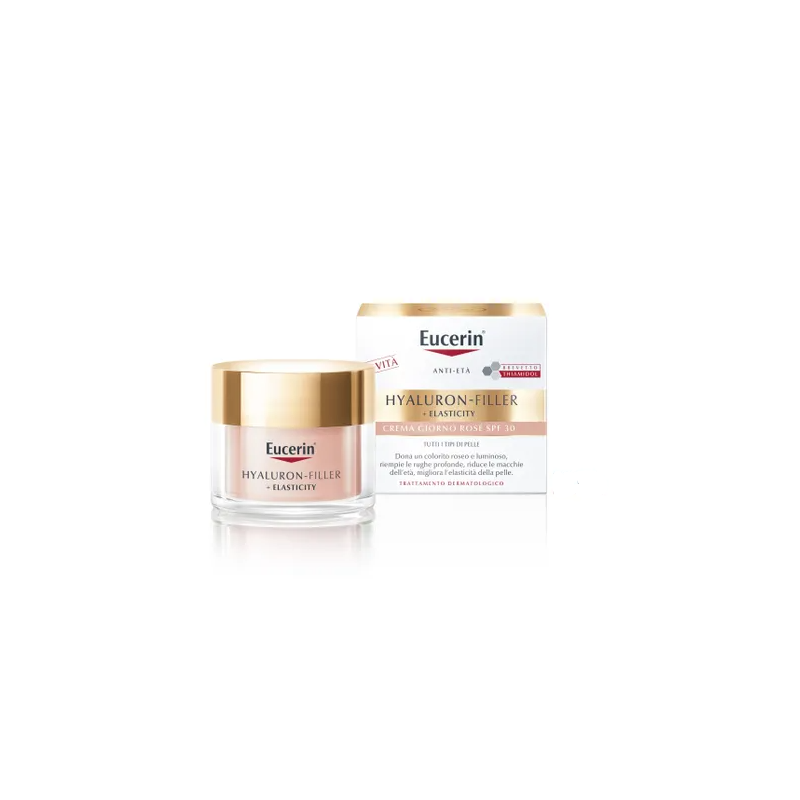 Confezione 50 ml eucerin hyaluron filler elasticity crema rosè spf 30