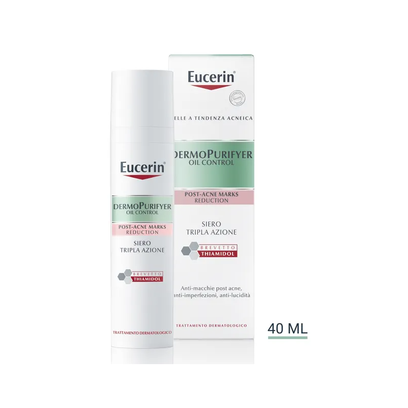 Confezione da 40 ml eucerin  siero tripla azione anti-imperezioni anti-macchie post acne