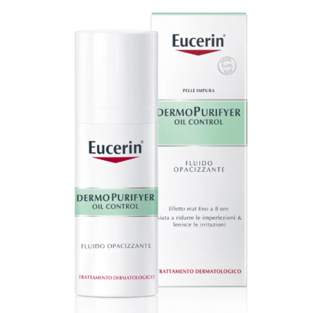 confezione 50 ml eucerin dermopurifyer fluido opacizzante pelle grassa e acneica