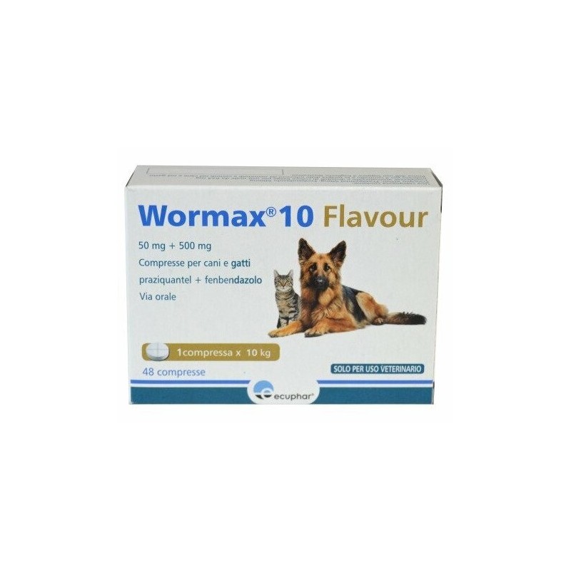 Wormax 10 Flavour 50 Mg + 500 Mg 3 Compresse Per Cani E Gatti