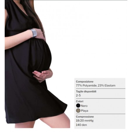 Ca-mi Kamila Collant Gestante Maternity Maglia Rete 140 Denari Nero 3