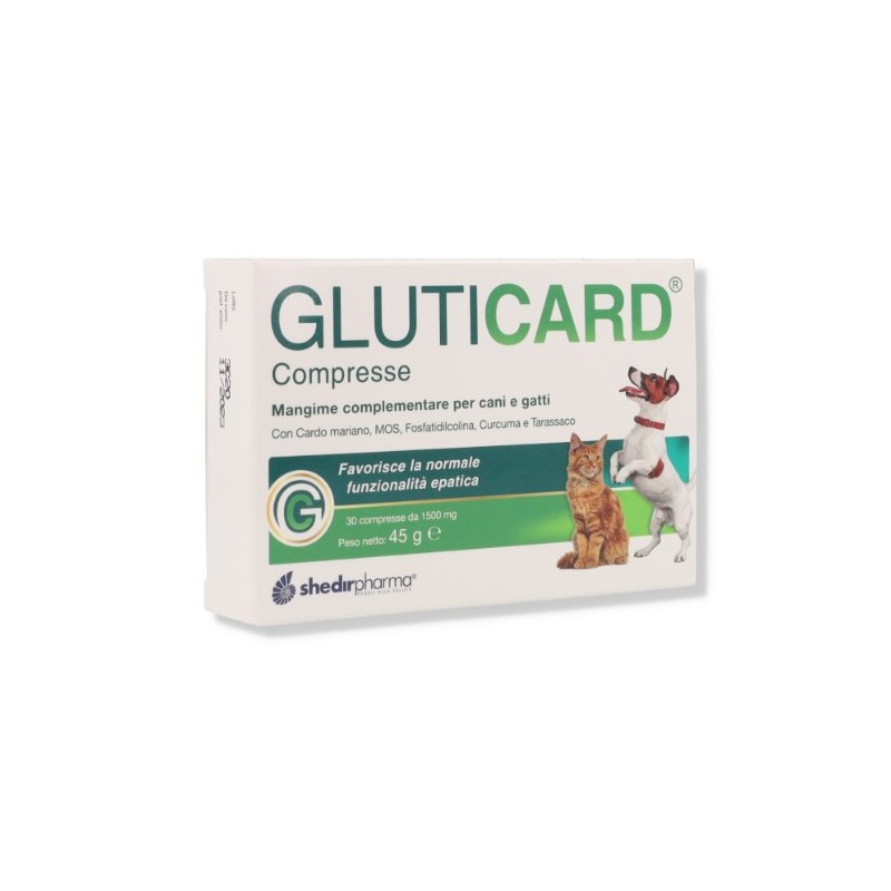 Gluticard Integratore per il supporto epatico di cani e gatti 30 compresse divisibili