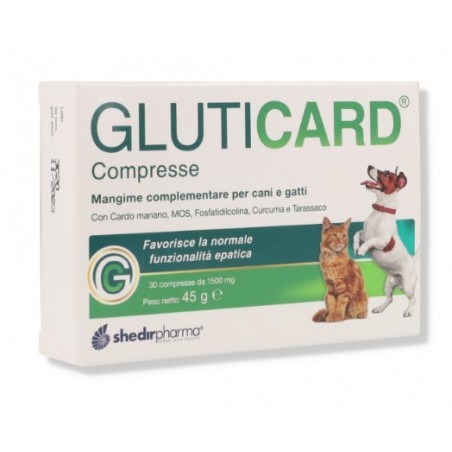 Gluticard Integratore per il supporto epatico di cani e gatti 30 compresse divisibili