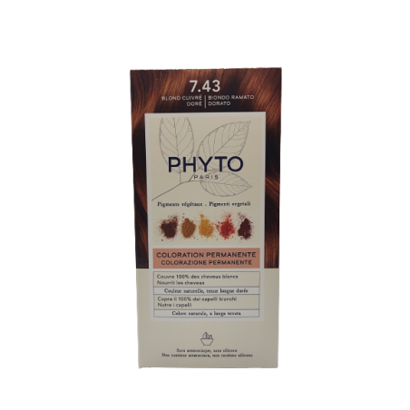 Phyto Color Kit 7,43 Biondo Ramato Dorato 1 Latte 50 Ml + 1 Crema 50 Ml + 1 Maschera 12 Ml