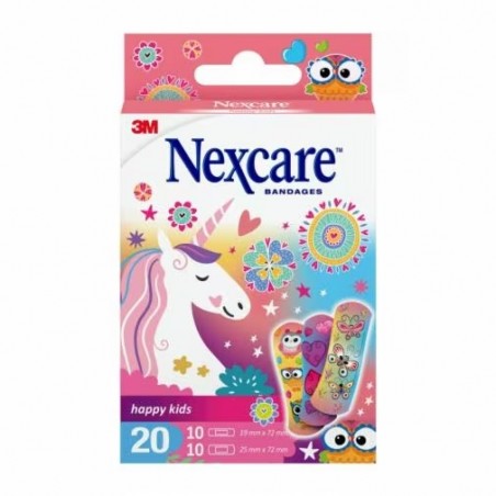 3m Cerotto Nexcare Happy Kids Magic Bambine 20 Pezzi