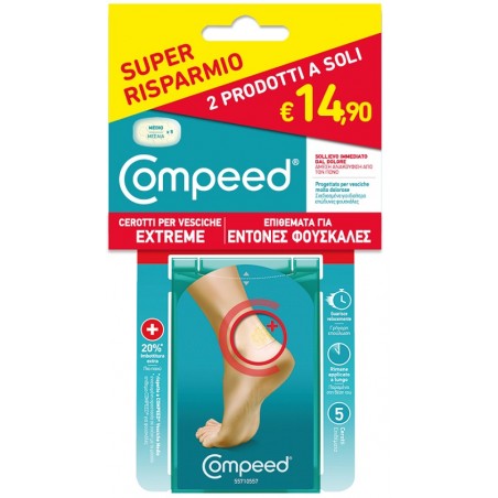 Perrigo Italia Bipacco Compeed Cerotti Per Vesciche Extreme 5 Pezzi + 5 Pezzi