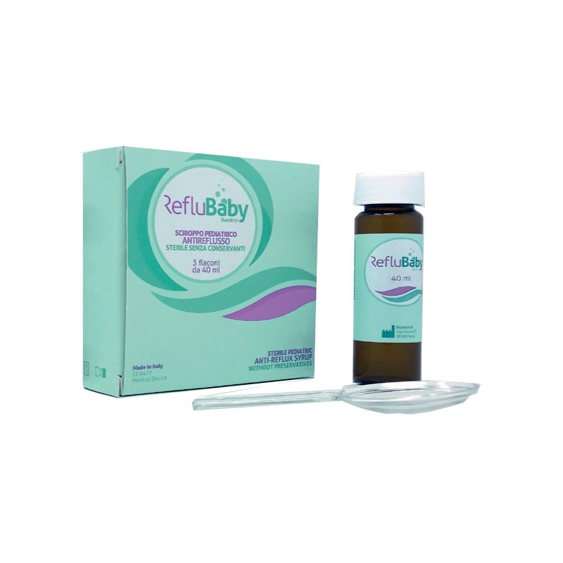 Bioitech Sciroppo Pediatrico Antireflusso Sterile Reflubaby 3 Flaconi Da 40 Ml