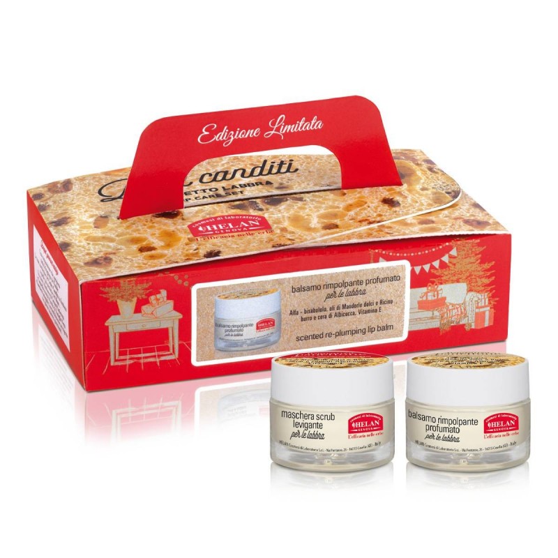 Helan Cosmesi Cofanetto Panettone Labbra 1 Maschera Scrub Levigante 13 Ml + 1 Balsamo Rimpolpante Profumato 13 Ml