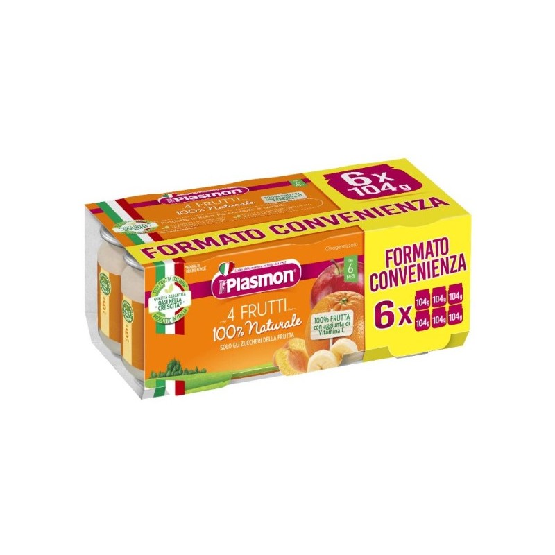 Plasmon Omogeneizzato 4 Frutti 6 X 104 G