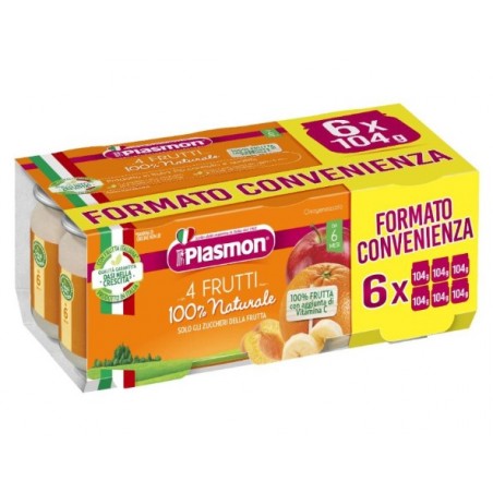 Plasmon Omogeneizzato 4 Frutti 6 X 104 G