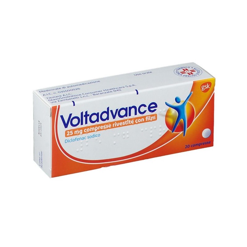 Voltadvance 25 Mg Diclofenac Sodico Compresse Rivestite Con Film 20 cpr