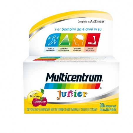 30 compresse di integratore multivitaminico e multiminerale di Multicentrum Junior per bambini