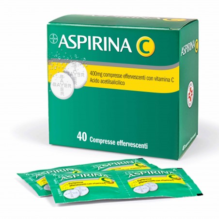 Blister da 40 compresse effervescenti di aspirina con vitamina c della Bayer