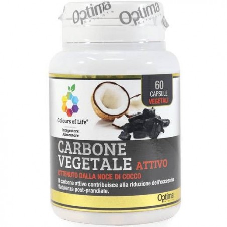 Optima Naturals Colours Of Life Carbone Vegetale Attivo 60 Capsule Vegetali 430 Mg