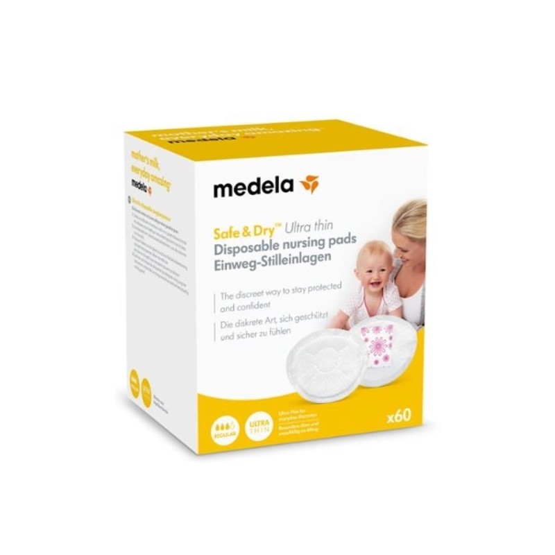 Medela Italia Safe & Dry Coppettaassorbilatte Ultra Thin 60 Pezzi