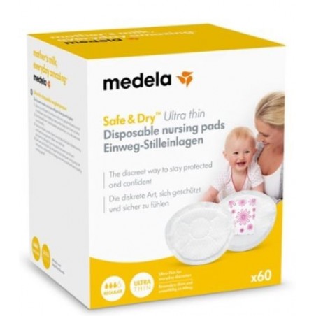 Medela Italia Safe & Dry Coppettaassorbilatte Ultra Thin 60 Pezzi