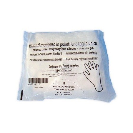 Farmacare Guanto Monouso In Pvc Misura Unica 100 Pezzi