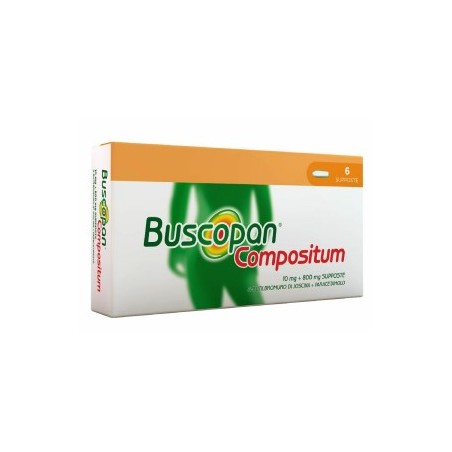 Opella Healthcare Italy Buscopan Compositum 10 Mg + 800 Mg 6 Supposte N-butilbromuro Di Joscina + Paracetamolo