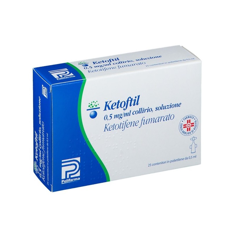 Ketoftil 0,5 Mg/ml Collirio 25 flaconcini da 0,5 ml