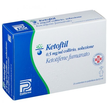 Ketoftil 0,5 Mg/ml Collirio 25 flaconcini da 0,5 ml