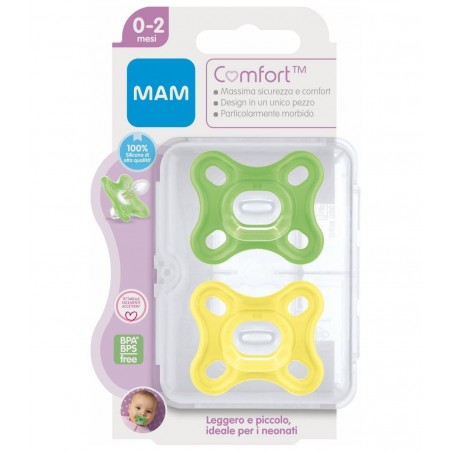 Bamed Baby Italia Mam Comfort 0-2 Mesi Silicone Confezione Doppia Neutro