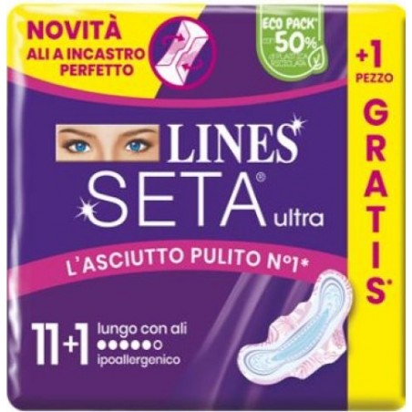 Fater Lines Seta Ultra Assorbenti Lungo Ali Cp 11+1 Pezzi