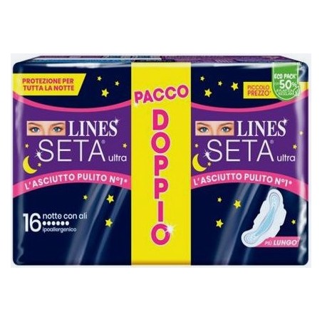 Fater Lines Seta Ultra Assorbenti Notte Vp Dwct 16 Pezzi