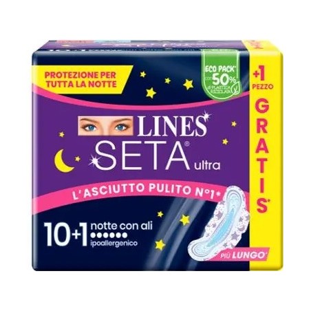 Fater Lines Seta Ultra Assorbenti Notte Cp 10+1 Pezzi